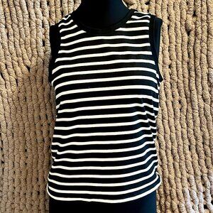 Banana Republic Black & White Striped Back Knot Tank Top Size Medium